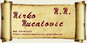 Mirko Mučalović vizit kartica